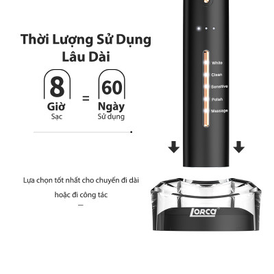 Bàn Chải Điện Lorca TA 9208TB Chải Sạch Mảng Bám, Chống Nước IPX7, Vệ Sinh An Toàn Răng Miệng, Hàng Chính Hãng Cao Cấp
