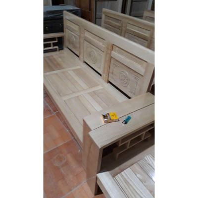 Bộ ghế phòng khách làm bằng gỗ tự nhiên hoàn toàn