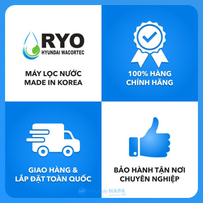 Máy Lọc Nước RYO HYUNDAI RP902 Chuẩn Nước Uống Trực Tiếp, Công Nghệ UF 5 Cấp Lọc - Hàng Chính Hãng, Nhập Khẩu Hàn Quốc