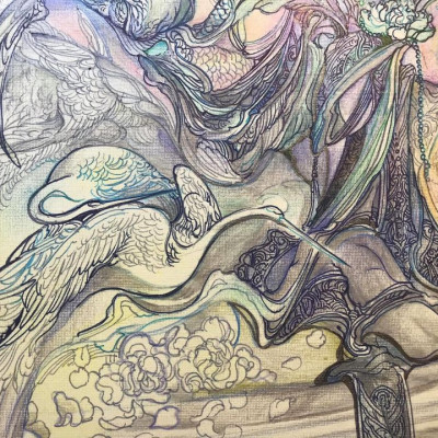 Tranh in treo tường nghệ thuật tác phẩm "Vu Lan" - Tranh treo tường trang trí phòng ngủ, phòng khách, trang trí góc làm việc, học tập