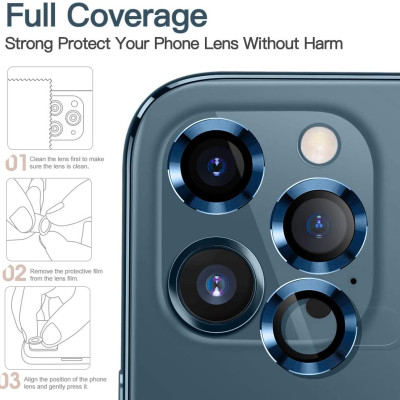 Bộ miếng dán kính cường lực Camera dành cho iPhone 13 Pro Max hiệu HOTCASE Kuzoom Lens Ring mang lại khả năng chụp hình sắc nét full HD - Hàng nhập khẩu