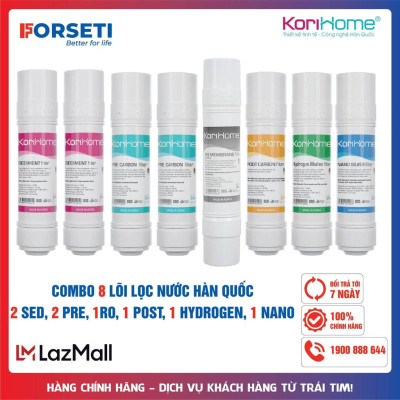 Combo 8 lõi lọc nước Korihome Hàng chính hãng dùng cho máy lọc nước Korihome Series 9 WPK-918