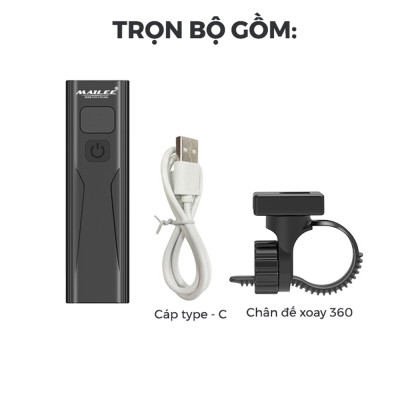 Đèn Xe Đạp BC-10 dung lượng 2600mAh, có hiển thị thời gian còn lại sử dụng, sạc Type-C, Có Hỗ trợ Sạc Khẩn Cấp - Mai Lee
