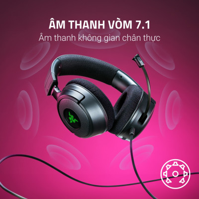 Tai Nghe Gaming Kraken V4 X | Kết Nối Dây Type C/A | Driver 40MM | Micro Thu Gọn | Âm Thanh 7.1 | Vải Đệm Tai Hybrid | Led RGB | Hàng Chính Hãng