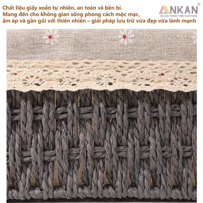 Giỏ Mây Đựng Đồ, Giỏ Đựng Đồ Ăn Vặt ANKAN, Phù Hợp Các Phòng Spa, Khách Sạn Và Trang Trí Trong Nhà