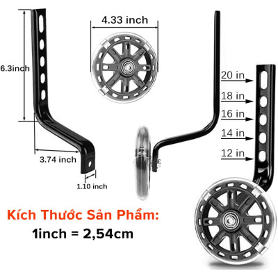 Bánh phụ xe đạp trẻ em dododios đủ cỡ 12-14-16-18-20inch