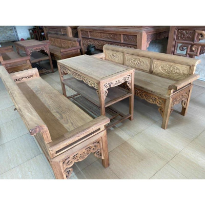 Bàn ghế phòng khách trường kỷ gỗ gụ