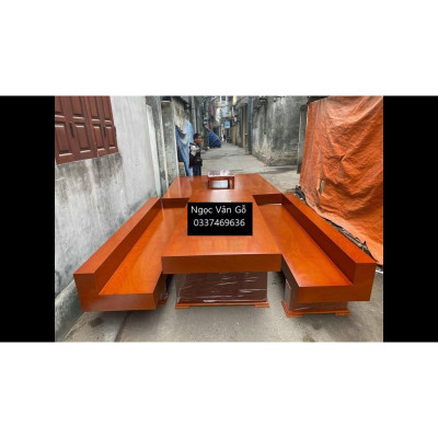 Bộ Bàn Ghế K3 Có Tựa Gỗ Xoan Đào