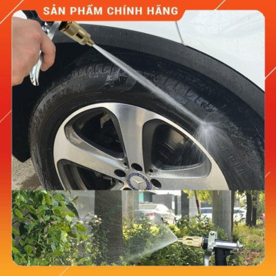 ️ Bộ dây vòi xịt nước rửa xe, tưới cây , tăng áp 3 lần, loại 15m 206236 đầu đồng,cút,nối đen+ đai