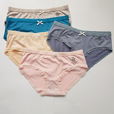 combo 5 chiếc quần lót thun cotton kháng khuẩn đính nơ siêu xinh fom từ 45-58kg