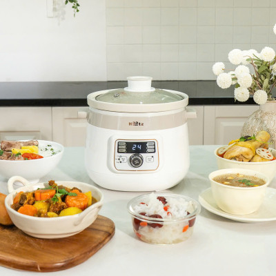 Nồi nấu chậm lòng gốm Hàn Quốc CIM361 dung tích 3L công suất 1000W kho cá, nấu cháo, hầm xương - Hàng chính hãng