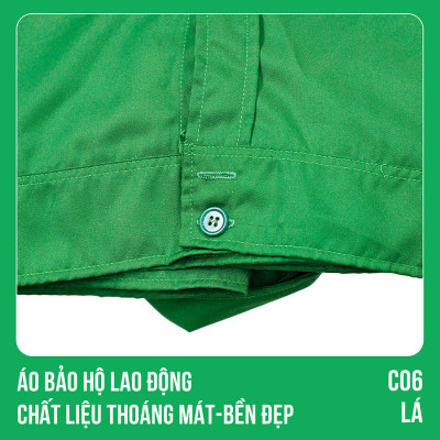 Áo bảo hộ lao động, chất liệu thoáng mát, bền đẹp - Mã C06 (Lá)