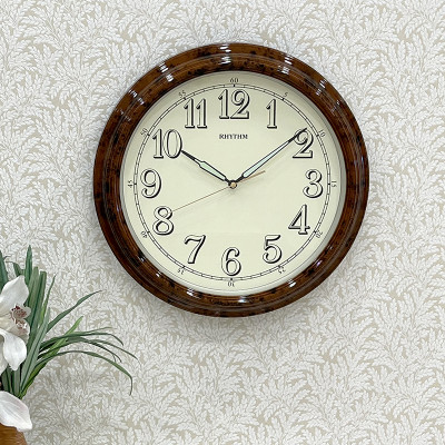 Đồng hồ treo tường Nhật Bản Rhythm CMG713NR06, Kt 36.0 x 5.6cm, 920g, Vỏ nhựa. Dùng Pin.