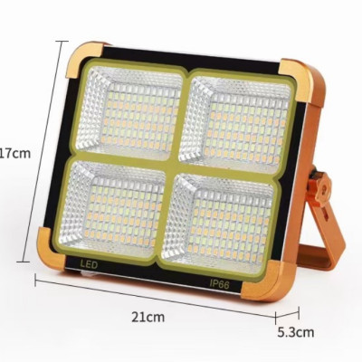 Đèn tích điện năng lượng mặt trời 300W siêu sáng sạc bằng năng lượng mặt trời hoặc điện có cổng USB sạc điện thoại chống nước  đèn led đèn năng lượng mặt trời xách tay