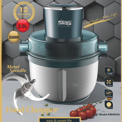 Máy xay thịt, rau củ quả nhãn hiệu DSP KM4045 Dung tích: 2L - Công suất: 350W Chất liệu cối xay: Thép không gỉ, nhựa ABS - HÀNG CHÍNH HÃNG