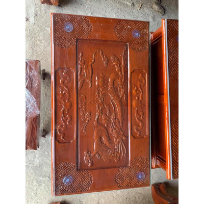 bộ bàn ghế phòng khách rồng khuỳnh gỗ xà cừ tay 12