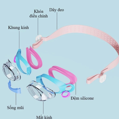 Kính bơi trẻ em YUKE 9018 gọng nhỏ, sắc nét, chống sương mờ/ Nhập khẩu(Tặng Kèm Hộp)