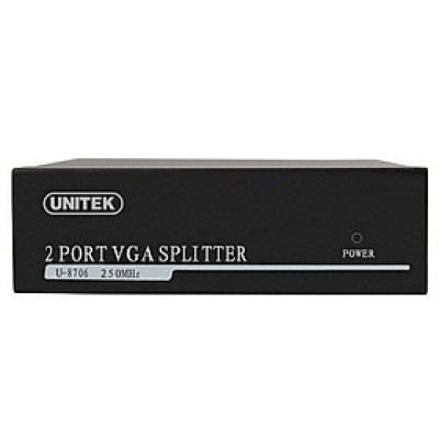 Bộ Chia VGA 1 Ra 2 Cổng Unitek U-8706 - Hàng Nhập Khẩu
