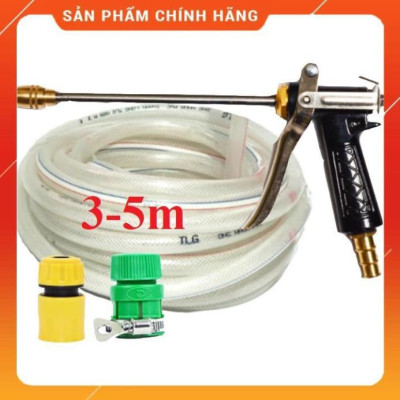 ️ Bộ dây vòi xịt nước rửa xe, tưới cây , tăng áp 3 lần, loại 3m, 5m 206318Gđầu đồng, cút+ túi đựng bút