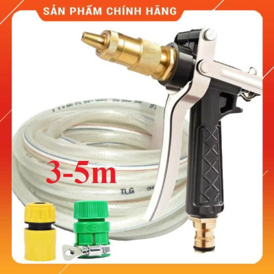 ️ Bộ dây vòi xịt nước rửa xe, tưới cây , tăng áp 3 lần, loại 3m, 5m 206236Cđầu đồng, cút+ túi đựng bút