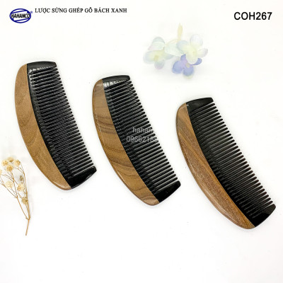 Lược sừng trâu ghép gỗ bách xanh thơm hình múi bưới (Size: S-12cm) COH267 - Có thể bỏ túi mang theo người - Chống tích điện - Ghép Răng Tăng Độ Bền Khi Chải Tóc - Chải tóc làm dịu tâm trí, đỡ căng thẳng - Giúp Tóc Suôn & Mềm Không Làm Rụng
