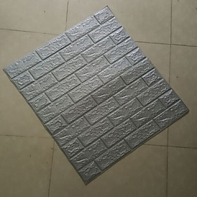 Bộ 10 Tấm Xốp Dán Tường 3D Giả Gạch Xám 70cmx77cm
