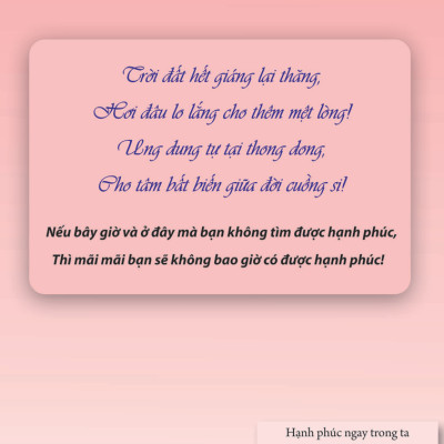 Hạnh phúc ngay trong ta