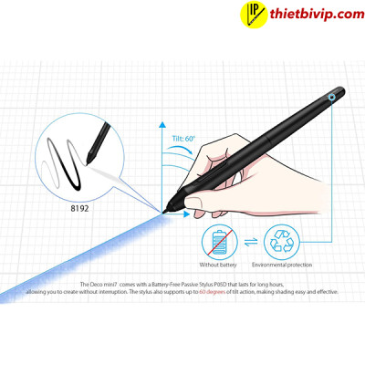 Bảng Vẽ Điện Tử XP-PEN Deco Mini7W Android Wireless Hỗ Trợ Cảm Ứng Nghiêng - Hàng Chính Hãng