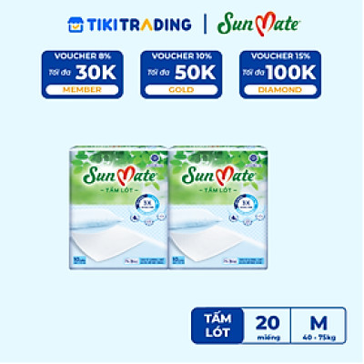Combo 2 Tấm lót SunMate cải tiến mới 10 miếng (45 x 70cm)