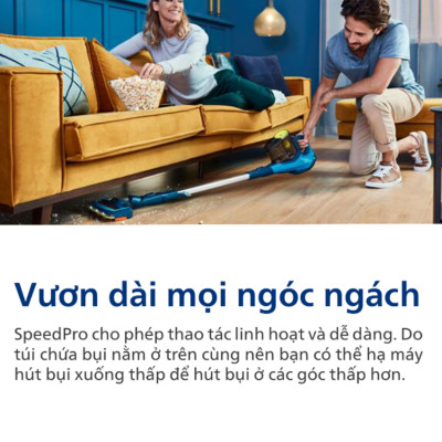 HÀNG CHÍNH HÃNG - Máy hút bụi cầm tay không dây dạng cán 3 trong 1 SpeedPro Aqua. Thương hiệu Hà Lan cao cấp Philips