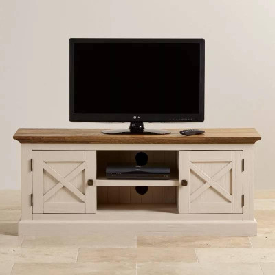 Tủ TV 2 Cánh Seychelles Gỗ Sồi Ibie LV2SEYO - Trắng (140 x 42 cm)