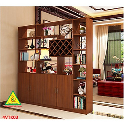 Vách ngăn kiêm tủ rượu trang trí phòng khách , nhà bếp 4VTK03 - NỘI THẤT LẮP RÁP VIENDONGADV