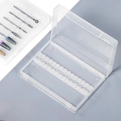 Hộp Đựng 14 Đầu Mài Nhựa Trong Plastic Tiện Lợi Bảo Vệ Đầu Mài Làm Nail Khỏi Bụi Bẩn, Chống Va Đập, Có Nắp Đậy Giúp Đầu Mài Luôn Sạch Sẽ, Dễ Vệ Sinh