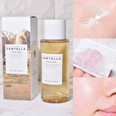 Bộ 2 Sản Phẩm Nước Hoa Hồng và Tinh Chất Dưỡng Da Rau Má Skin1004 Madagascar Centella Gồm Toner  Và Ampoule