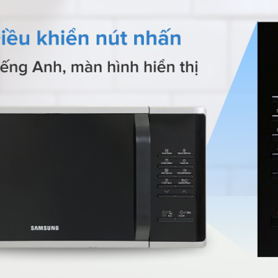 Lò vi sóng tráng men Samsung Dòng vi sóng 23L (MS23K3513AS) | Rã Đông Nhanh Chóng | Khoang lò tráng men CERAMIC INSIDE - Hàng chính hãng