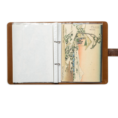 hoa ta - Bìa Da Đông Á Danh Hoạ Kèm Bộ 10 Tranh Khắc Gỗ Nhật In Trên Giấy Washi