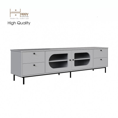 [Happy Home Furniture] SISEEL, Kệ TV 2 cánh mở 4 ngăn kéo - chân sắt, 200cm x 40cm x 52cm ( DxRxC), KTV_052
