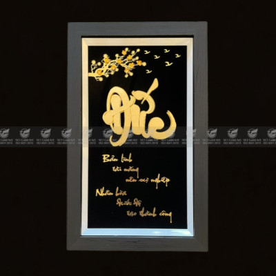 Tranh chữ đức dát vàng 24k(35x55cm) MT Gold Art- Hàng chính hãng, trang trí nhà cửa, phòng làm việc, quà tặng sếp, đối tác, khách hàng, tân gia, khai trương 