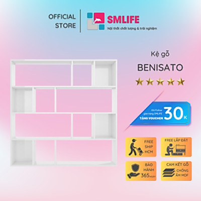 Giá sách đẹp trang trí gia đình SMLIFE Benisato