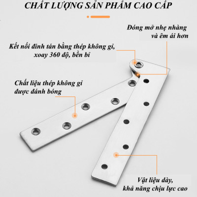 COMBO 2 Bản Lề Mỏ Vịt KUNBE Bản Lề Ẩn Xoay 360 Độ Phù Hợp Mọi Loại Cách Tủ Cửa Gỗ