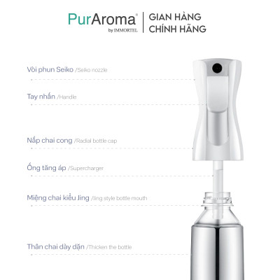 Chai Xịt Phun Sương 300ML PurAroma - Công Nghệ Nén Phun Hạt Nano Siêu Mịn
