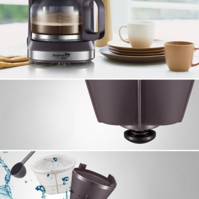 Máy Pha Cà Phê Bear KFJ-A07V1 Kiêm Pha Trà Thiết Kế Sang Trọng Phù Hợp Mọi Không Gian 0.7 Lít Công Suất 550 W - Hàng Chính Hãng