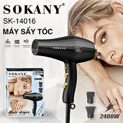 Máy sấy tóc ion âm SOKANY SK-14016 công suất lớn lên đến 2400W, khô nhanh tức thì, phù hợp với mọi loại tóc, bảo vệ tóc khỏi hư tổn -HÀNG CHÍNH HÃNG