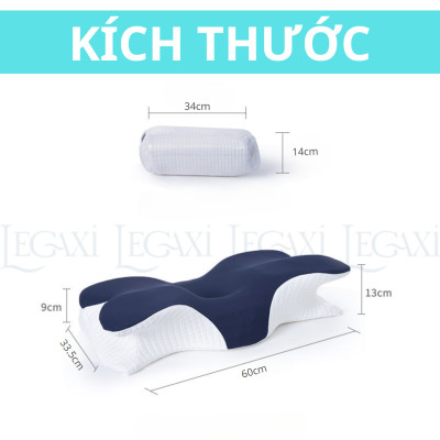 Gối Công Thái Học Bằng Cao Su Non, Giúp Ngủ Nhanh, Ngủ Sâu, Giảm Đau Mỏi Cổ Vai Gáy, Chống Ngủ Ngáy