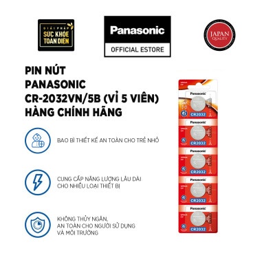 Pin nút Panasonic CR-2032VN/5B (Vỉ 5 viên) - Hàng chính hãng