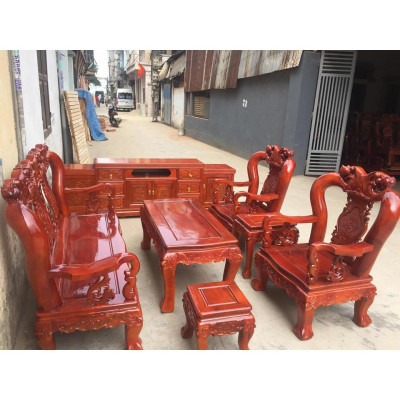 Bộ bàn ghế phòng khách minh quốc đào gỗ xà cừ