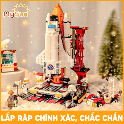 Bộ đồ chơi lắp ráp ghép mô hình tàu con thoi, tên lửa vũ trụ cho bé MySun