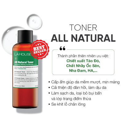 Nước hoa hồng giúp làm sáng da Lá House Lá Care All Natural Toner 200ml/100ml
