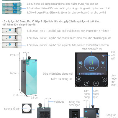 Máy lọc nước RO nóng nguội lạnh 10 lõi Karofi KAD-N91 - HÀNG CHÍNH HÃNG - CHỈ GIAO HCM