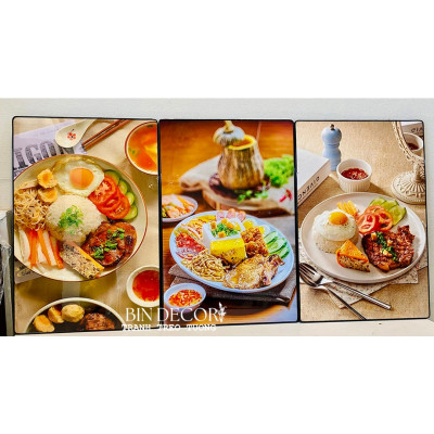 Tranh treo tường trang trí decor quán cơm tấm có khung - Tranh trang trí quán ăn  kèm đinh treo